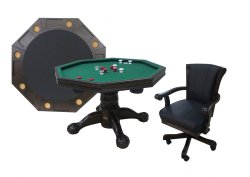 3 in 1 - 54” Octagon Poker/Bumper/Dining Table in Espresso