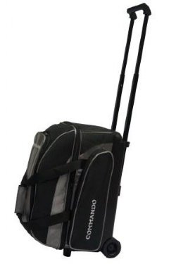 The Commando 2 Ball / Double Roller Bowling Bag in Gray & Black