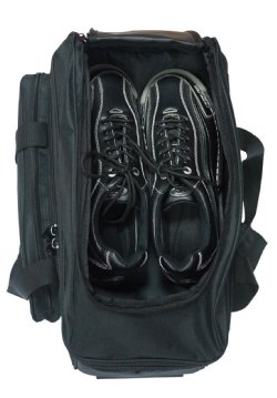 The Commando 2 Ball / Double Roller Bowling Bag in Gray & Black