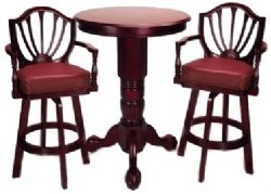 Mahogany Pedestal Pub Table Set