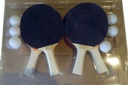 Table Tennis 4 Player Paddle Set with 6 Balls